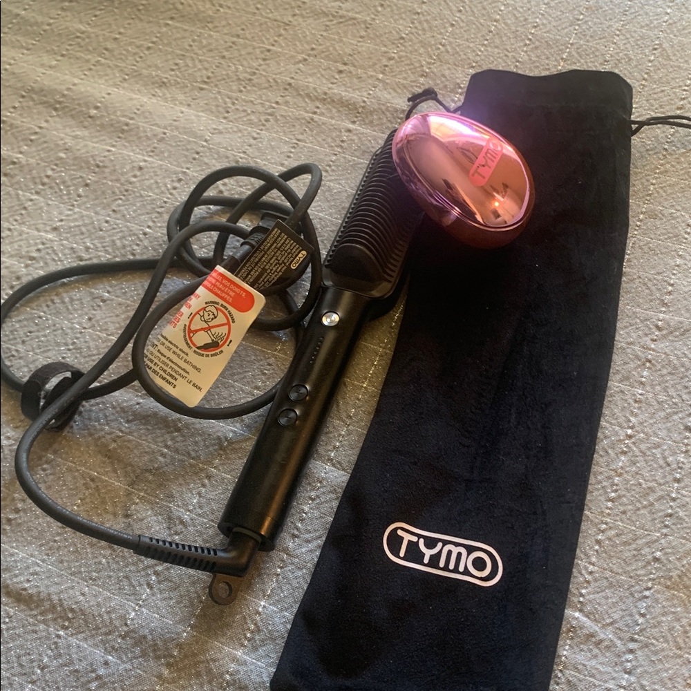 TYMO Black and Pink Hair Straightener with brush
